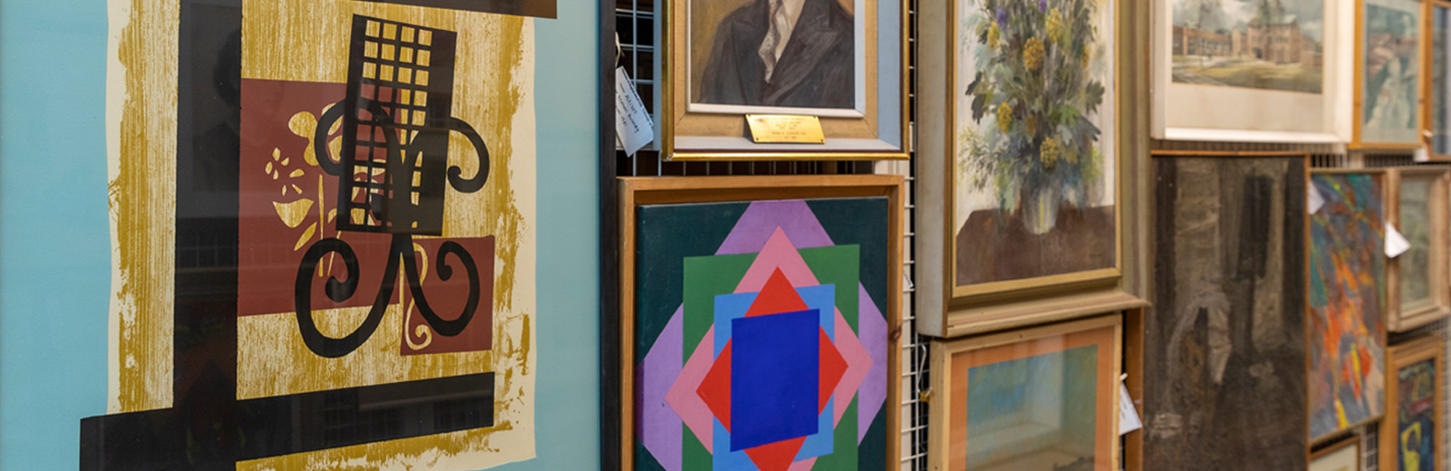 Artworks on the Art Collection Roller Racking