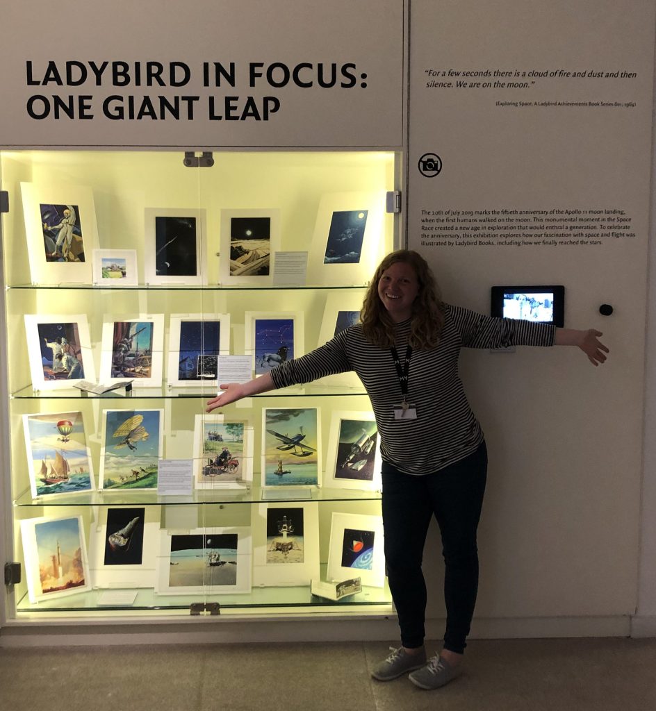 Student Morgan Woodhouse with her finished exhibition