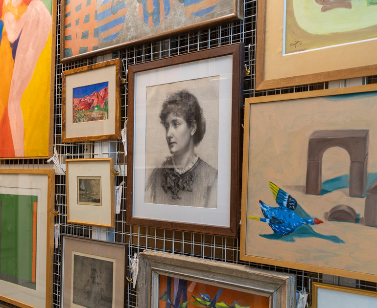 Artworks on the Art Collection Roller Racking