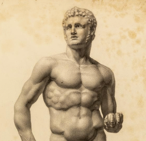 Study of Heracles drawn in three 