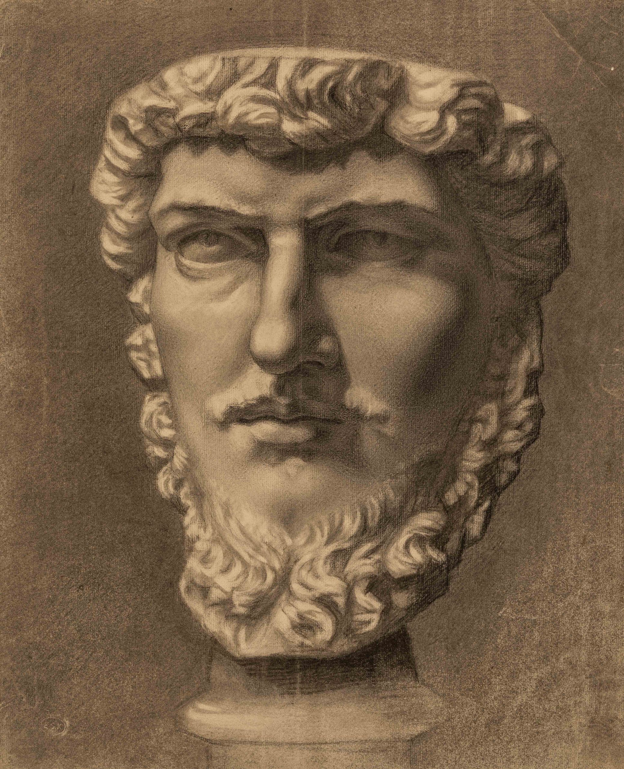 Study of a classical bust, probably depicting Lucius Verus