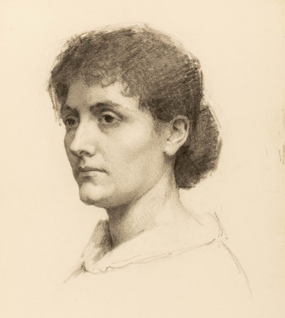 Bust-length portrait of a woman by Minnie Jane Hardman