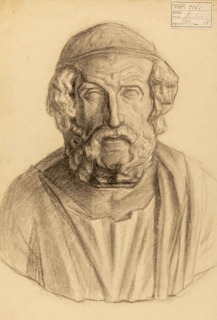 Study of a bust of Homer by Minnie Jane Hardman