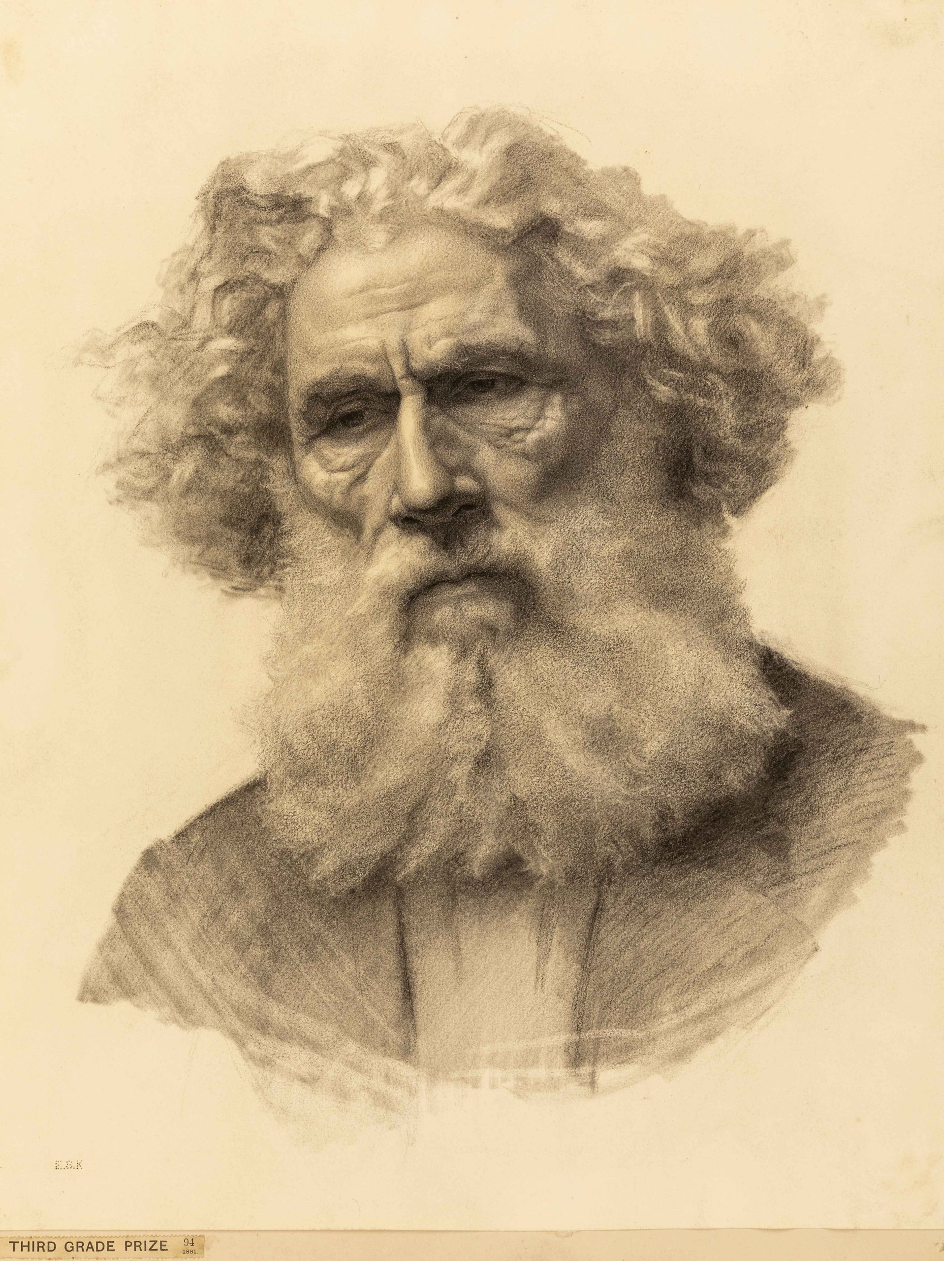 Portrait head of a bearded man