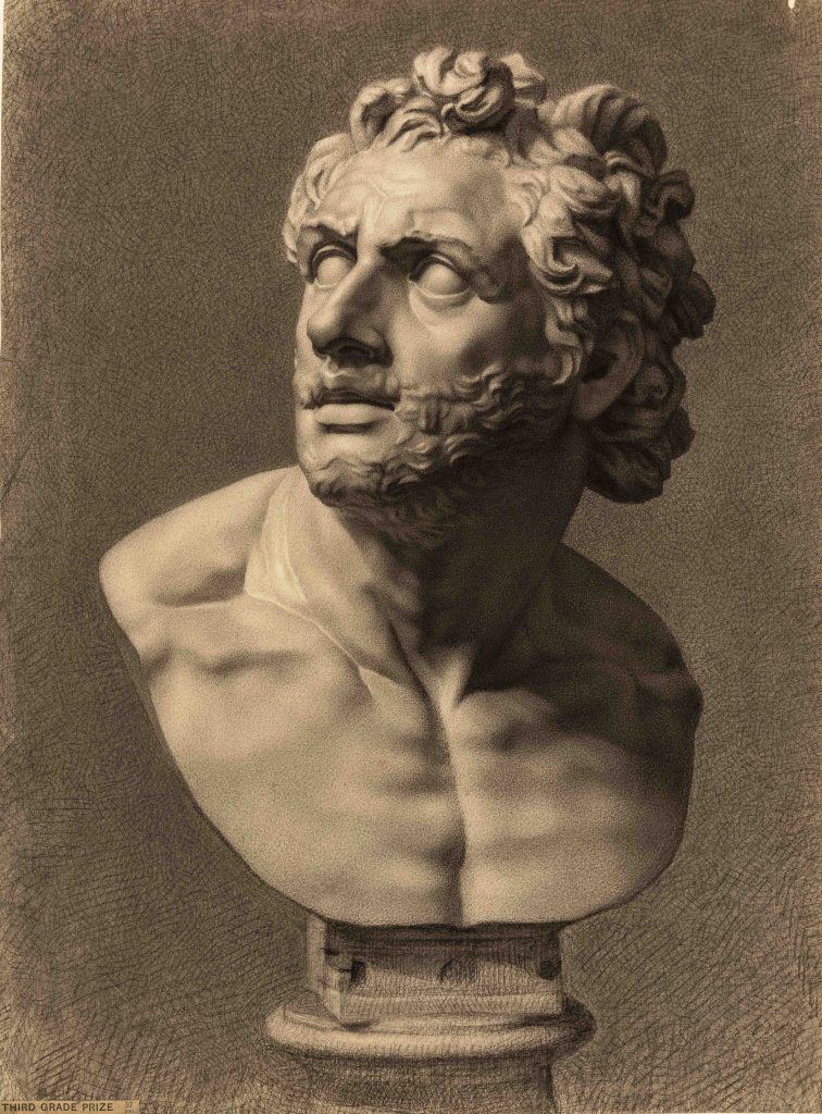 Study of the head of a companion of Odysseus, by Minnie Jane Hardman