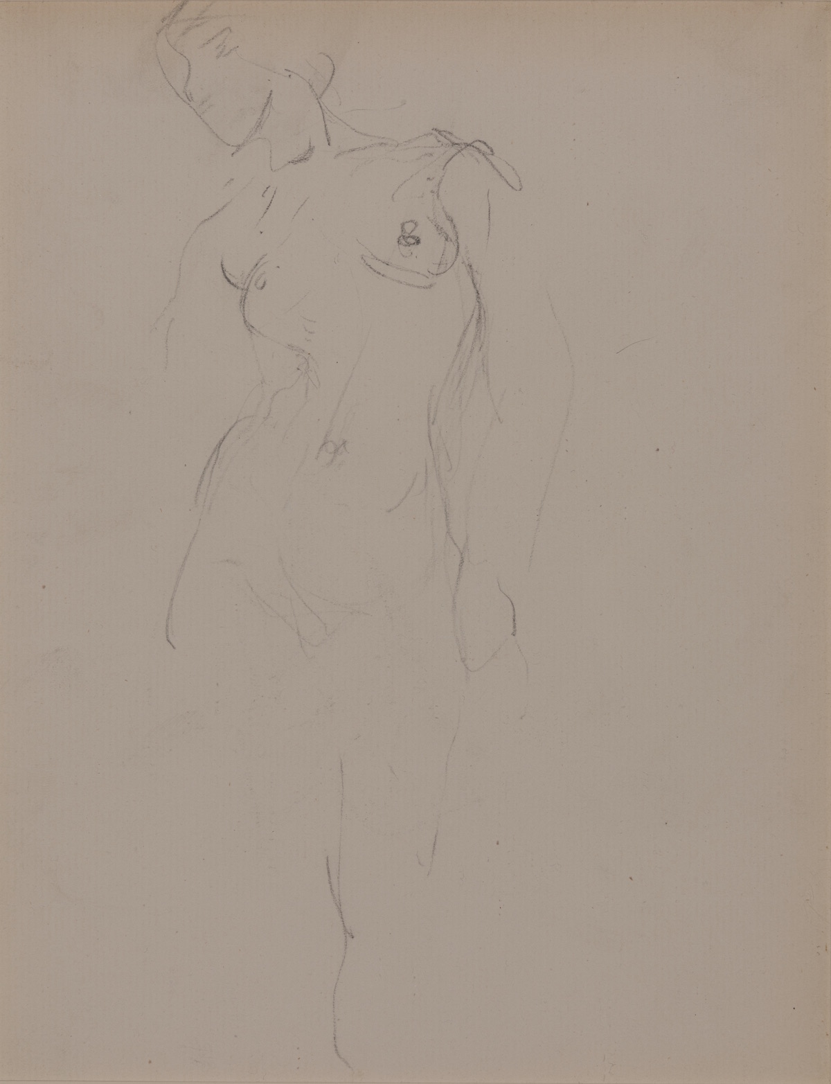 Sketchy study of a standing female nude