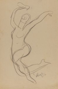 Leaping Figure drawn in minimal lines