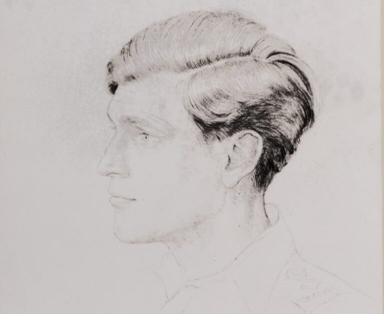 Profile portrait of the head of Spencer Chapman facing to the left.