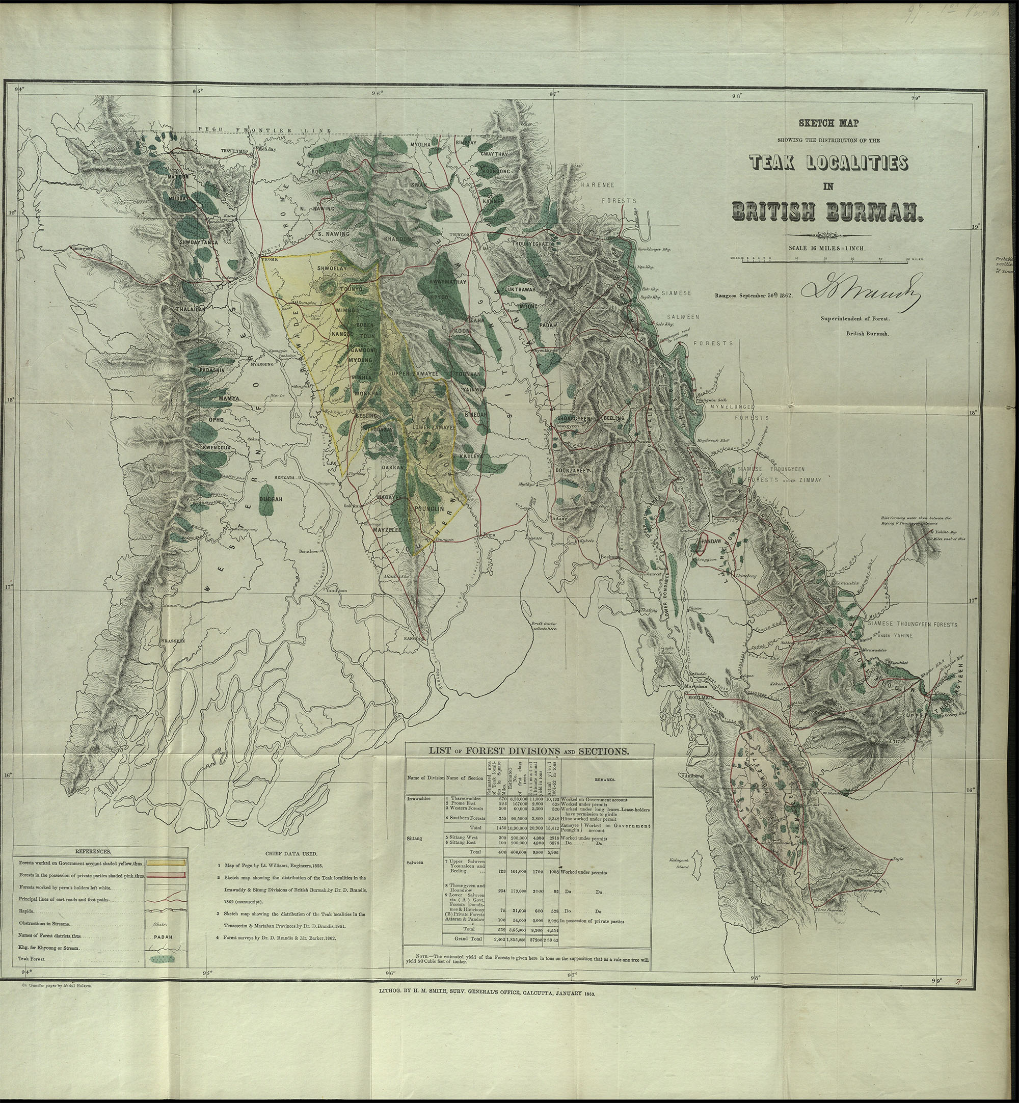 2. Sketch Map of Teak Localities in British Burmah