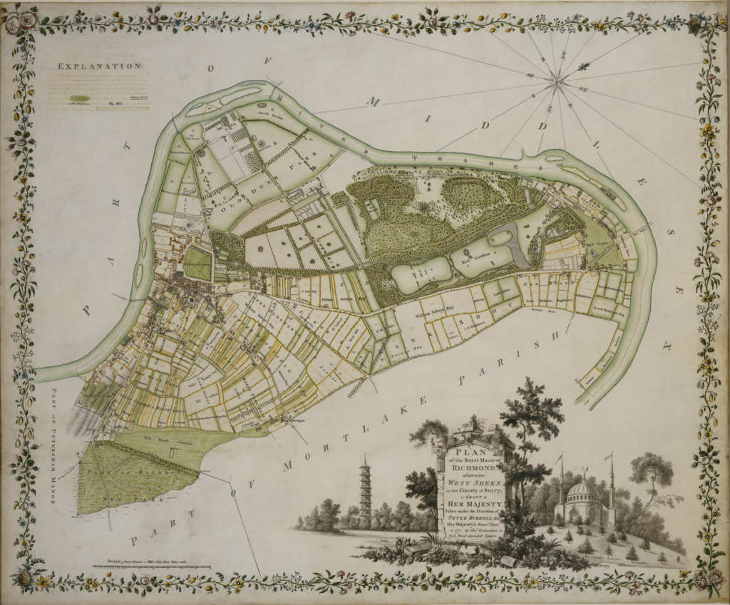 Plan of Richmond with decorative drawing and border