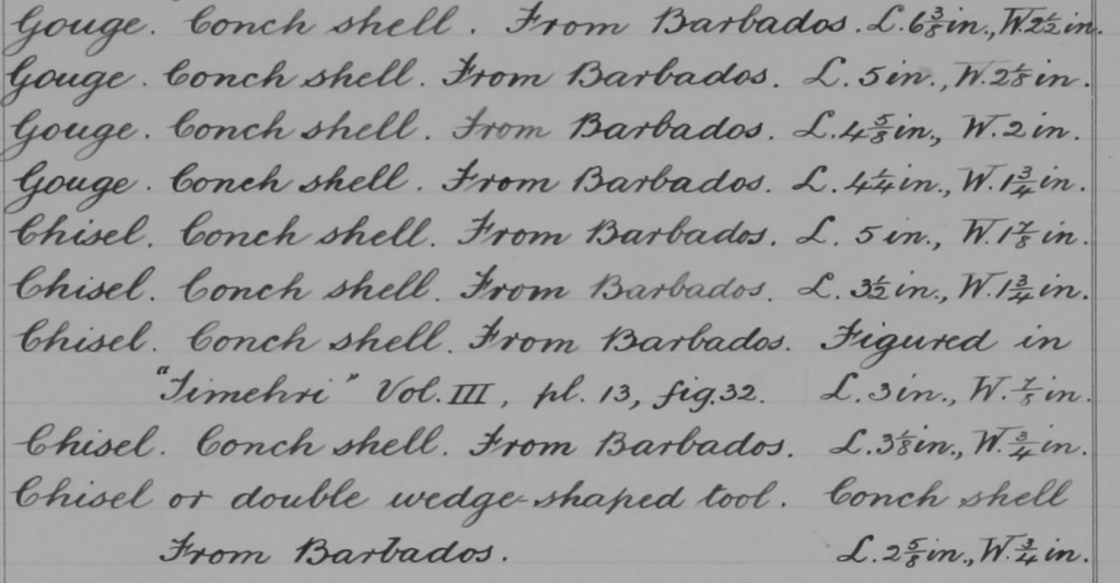Detail from the accession register for the National Museum of Scotland