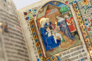 Image of illuminated manuscript, a medieval book of hours